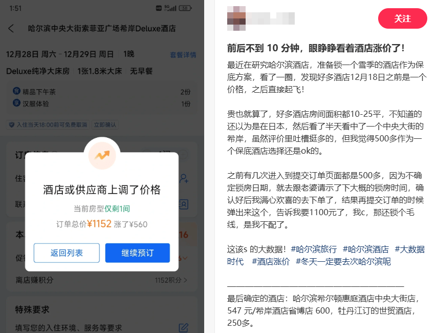 哈尔滨再成顶流！部分连锁酒店房价翻倍突破千元大关